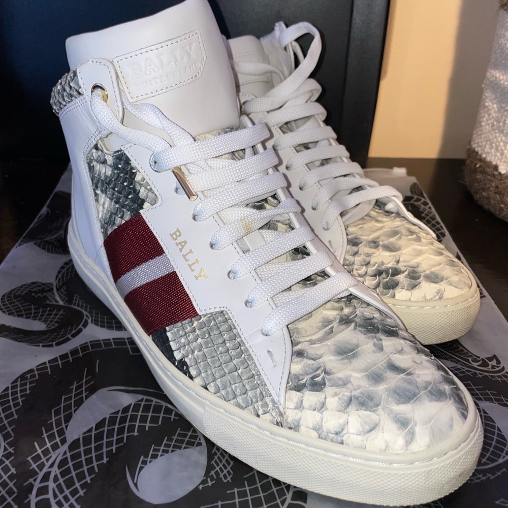 Bally High top snake skin sneakers